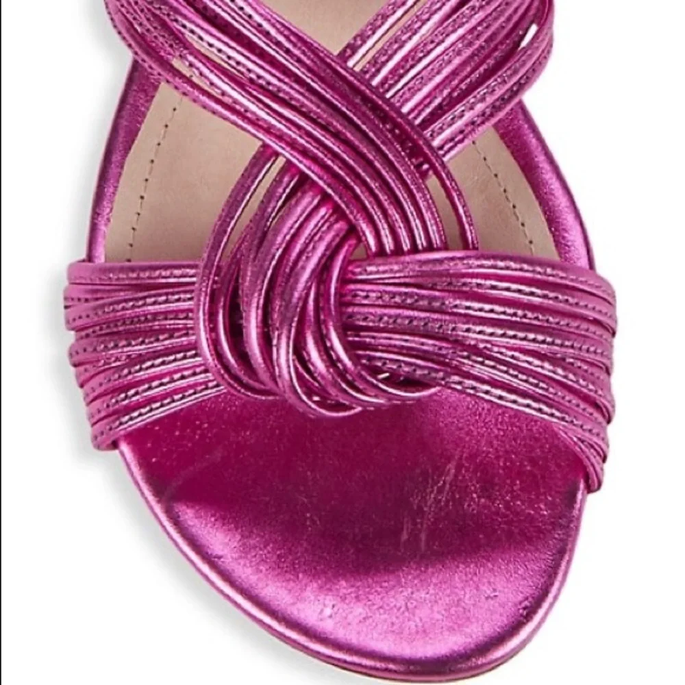 Schutz Khayla Metallic Pink Sandals - Picture 6 of 16